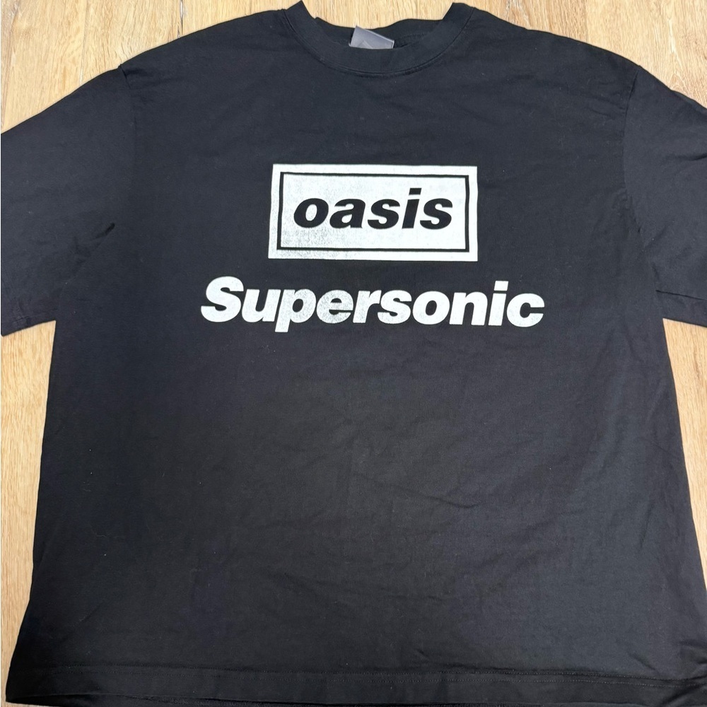 Oasis Supersonic Black Graphic T-Shirt XL Loose Fit H&M Band Tee